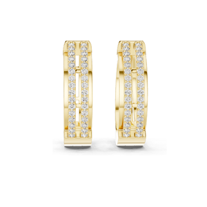 0.512 CT Lab Diamond <b>Hoop</b> <b>Earrings</b> Round Brilliant Cut 18KT, 14KT, 10KT Gold & 925 <b>Silver</b> Rose, Yellow, White Gold - Product Image 1