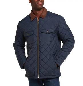 Chaqueta de algodón a cuadros acolchada para hombre, ligera, clásica, Bolsillo grande, ropa de trabajo, informal, solapa pequeña, chaquetas de abrigo cálidas - Product Image 2