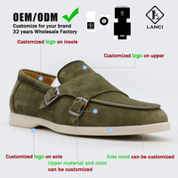 LANCI Fabricant de chaussures Usine personnalisée Chaussures décontractées en cuir pour hommes en daim Chaussures de marche de luxe Mocassins de créateur pour hommes Boîte Haute qualité