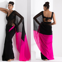 Sari en Georgette pour l'exportation, lavable, taille personnalisée, pour usage quotidien et occasions spéciales, style indien pour adultes
