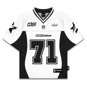 Camiseta de fútbol americano estilo fan Logotipo de equipo personalizado al por mayor ropa de juego y práctica bordada - Product Image 2