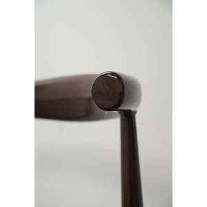 Sedia da pranzo contemporanea con schienale alto, effetto legno, braccioli e seduta imbottita in pelle PU - Product Image 2
