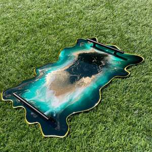 Plateau en résine artistique motif artisanal de qualité supérieure parfait élégant décoration de la maison cadeaux divertissant réunions de famille 100 pièces - Product Image 6