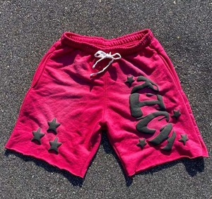 <b>Men's</b> High Quality 100% Cotton Mid Vintage Streetwear <b>Shorts</b> Custom 3D Puff Printed Bold Graphics Drawstring Closure - Product Image 6