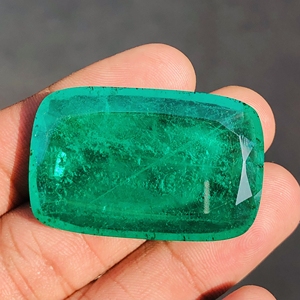 แซมเบียเฉดสีมรกตคู่ของควอตซ์ตัดเป็นรูปแปดเหลี่ยมอัญมณีหลวมขนาดสอบเทียบสำหรับการทำเครื่องประดับ - Product Image 1