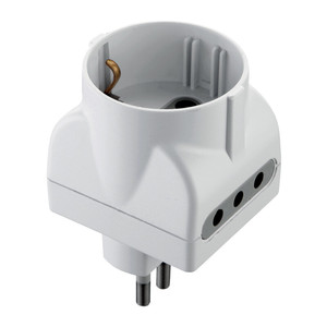 Adattatore Triplo 10A - 2 Prese 10A + 1 Schuko Bianco Figura 15 - Product Image 1