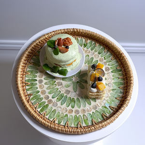 Bandeja con incrustaciones de nácar de Vietnam, bandeja de servicio ecológica hecha a mano duradera para cocina, cafetería e interiores, SM2025 - Product Image 2