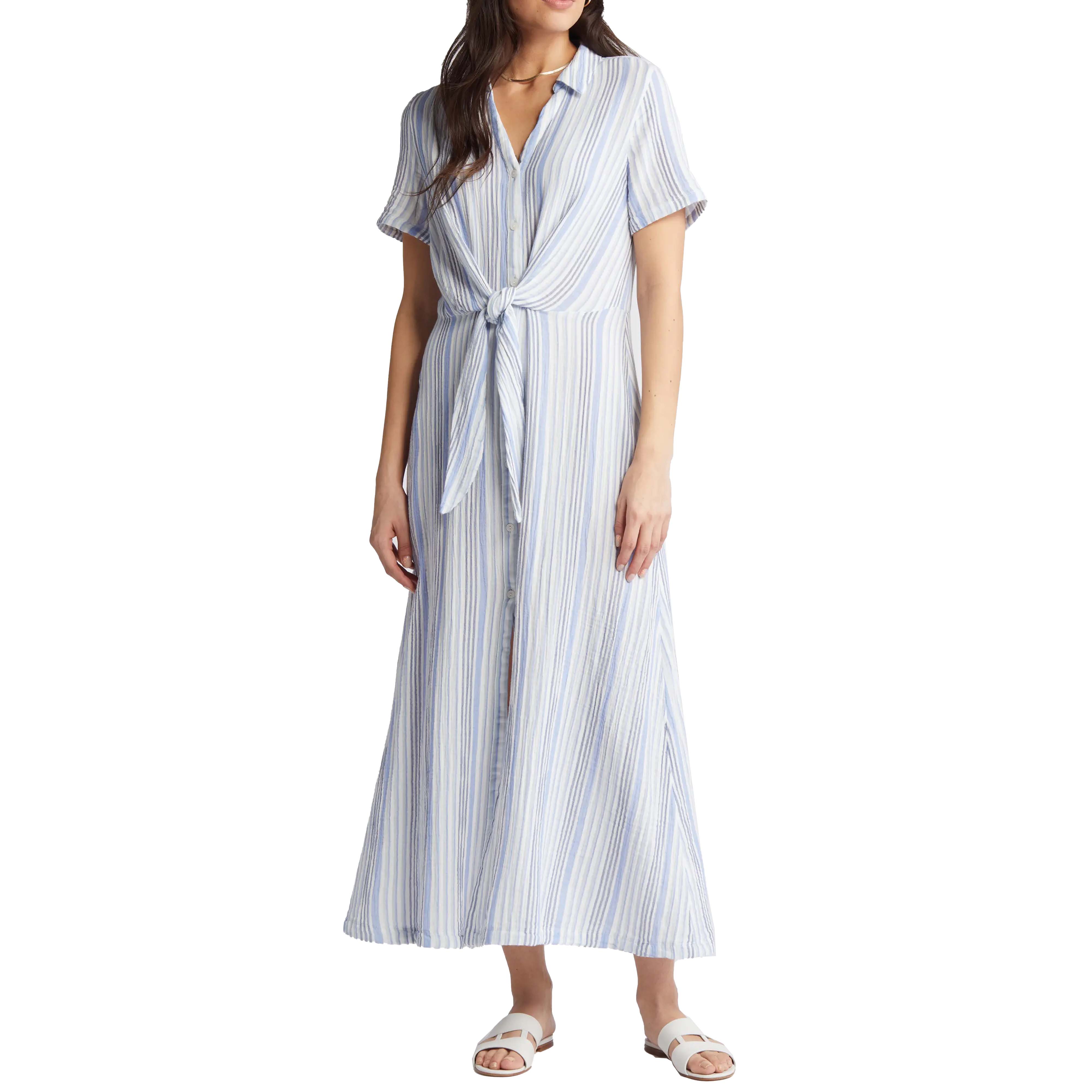 knee length dresses for ladies Elegant White Wrap Dress