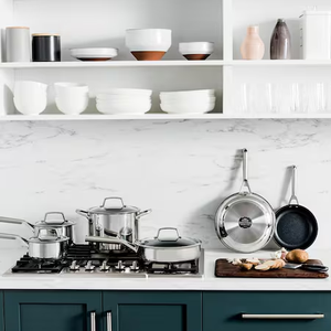 Ninja C69500 in acciaio inossidabile Neverstick Set di pentole da 10 pezzi con batteria Mod. - Product Image 2