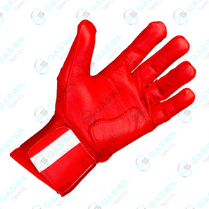 Gants de frappeur de baseball avec logo et design personnalisés pour unisexe Gants de frappeur à manchette longue extensibles et réglables de couleur rouge - Product Image 2