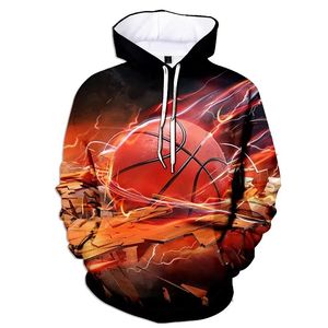 2023 nueva Sudadera con capucha de baloncesto para hombres, Jersey informal de gran tamaño, bordado 3D fresco, ropa deportiva de manga larga de lana tejida, 100% de algodón - Product Image 2