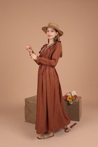 เดรสผู้หญิงผ้าแอโรบิน แต่งระบายปักลาย สไตล์หวาน เอวธรรมชาติ ขายส่งพร้อมแพ็คเกจแบบซีรีส์ ลดราคาพิเศษ - Product Image 4