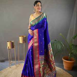Alta calidad, superventas, recién llegado, diseñador, puro algodón suave, Paithani, seda, Sari, estilo cómodo, uso durante todo el día para fiestas indias - Product Image 1