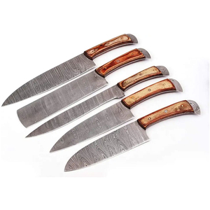 Ensemble de couteaux de chef professionnels en acier Damas faits à la main, durables, ambidextres, à lame large - Product Image 3