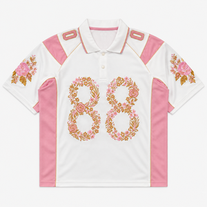 Maillot de football rétro streetwear personnalisé avec logo en caoutchouc, coupe classique, tricoté, broderie 3D, col polo - Product Image 4