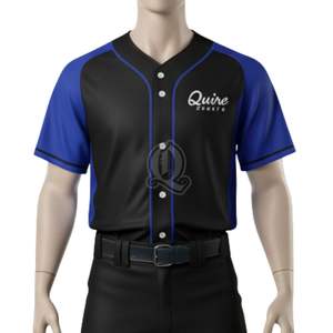 Uniforme de baseball noir et bleu royal personnalisé Maillot et pantalon de l'équipe avec passepoil contrastés en tissu polyester - Product Image 4