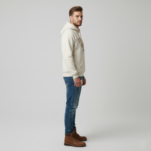 เสื้อฮู้ดดี้ผู้ชายผ้าฟลีซหนานุ่มสำหรับฤดูหนาว ปักโลโก้ 3 มิติ คุณภาพสูง สไตล์สตรีทแวร์ ทรงปกติ มีกระเป๋า แบบเรียบ - Product Image 5