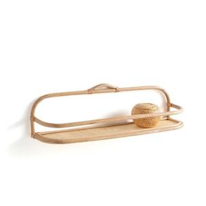 Étagère murale en rotin naturel fait à la main support suspendu en bambou ovale pour la décoration et le rangement de la maison - Product Image 1