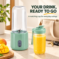 Blender Elektrik Mini 420 Mililiter, Mixer Buah Isi Ulang dengan Fungsi Pembersihan Otomatis untuk Rumah dan Perjalanan
