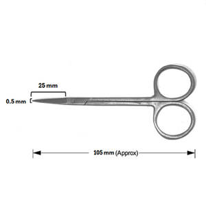 Ciseaux Iris droits 105 mm manuels |   Ciseaux chirurgicaux ophtalmiques |   Kit chirurgical d'instruments médicaux en acier inoxydable pour clinique ORL - Product Image 3