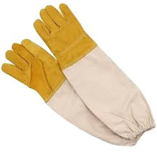 Gants de sécurité pour l'apiculture en cuir de vachette doré de taille XL, protection ignifuge durable des mains avec emballage personnalisé, service OEM - Product Image 2