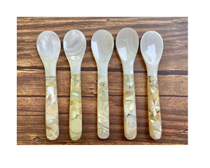 Cuchara de madre perla sostenible | Cuchara de concha de caracol de mar hecha a mano biodegradable para servir comida de lujo Cucharas de concha marina - Product Image 4