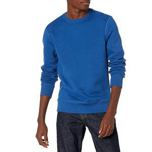 Sudadera de cuello redondo liso de ajuste relajado para hombre con mangas largas cómodas, adecuada para diseño personalizado y producción en masa. - Product Image 1