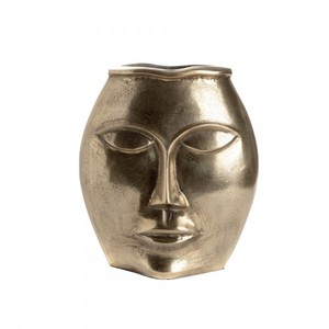 Aluminum <b>Face</b> Shape Flower Vase Attractive Design Table Centerpiece Gold Plated Flower Vase in Lowest Price for Sale - Product Image 1