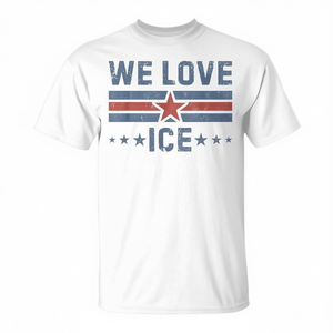 T-shirt vintage da donna We Love Ice con bandiera USA - Promozionale per il supporto al programma ICE - Product Image 3