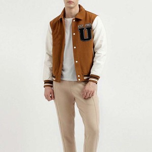 Vestes de sport pour hommes en cuir bomber épais pour l'hiver, course en plein air, personnalisées en gros, avec logo sur le devant, style streetwear - Product Image 4
