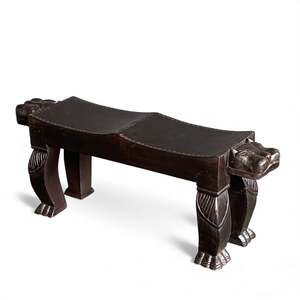 Banco Naga de Madera Hecho a Mano, Diseño Asiático, Muebles para Sala de Estar - Product Image 1