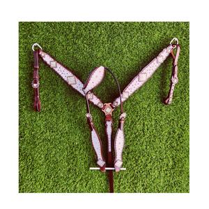 Calidad superior hecha a mano 100% cuero genuino Western Headstall con Concho fabricante al por mayor - Product Image 3