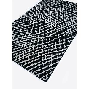 พรมขนสัตว์ทอมือลายเรขาคณิตสีเทาและสีดำ รุ่น TR-13007 รูปทรงสี่เหลี่ยมผืนผ้า ขนาดใหญ่ สำหรับใช้ในบ้านและทางเดิน - Product Image 2