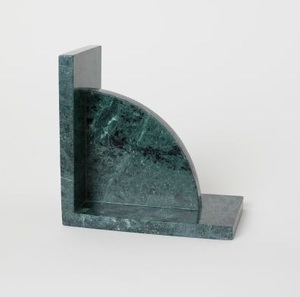 Sujetalibros de piedra de travertino natural, forma de medio arco, aspecto de mármol pesado, tapón decorativo para libros, estantería minimalista moderna, organizar - Product Image 2