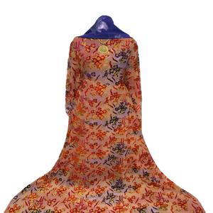 Conjunto de ropa Kanga de lujo para mujer con bordado de manga larga de algodón Spandex poliéster todas las estaciones - Product Image 1