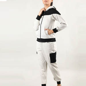 Bajo MOQ Diseño personalizado Mujeres Chándales casuales de invierno con cuello alto 100% Algodón Color personalizado y logotipo - Product Image 3