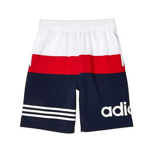 Shorts de sport Adidas Colorblock pour garçons, couleur : bleu marine/blanc/rouge, 100% authentique - Product Image 1