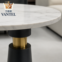 Table d'appoint moderne de luxe sur mesure avec base en métal pour projets de mobilier de salon d'hôtel, de villa ou d'appartement - Fabricant
