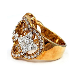Drop Shipment Jewelry Best Quality 18k Solid Rose Gold Natural Diamond Round Big Cluster Rings Classic Wedding Party Gift - Product Image 2
