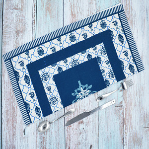 Serviette de table en lin surdimensionné conçue à la main sur mesure réutilisable en coton doux à battant motif imprimé carré pour mariage - Product Image 3