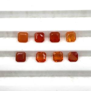 Opale de feu naturelle mexicaine de haute qualité, pierre précieuse orange, lot de 3 à 6 mm, taille octogonale, certifiée IGI pour la fabrication de bijoux - Product Image 4