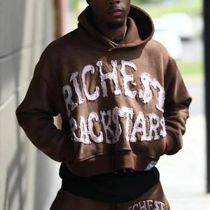 Personnalisé rétro Y2K hommes surdimensionné à capuche polaire sweat-shirt haute qualité broderie manteau avec coupe ample pour l'hiver - Product Image 1