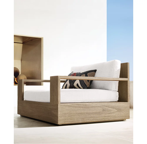 Chaise longue d'extérieur contemporaine avec un design à latte - Product Image 5