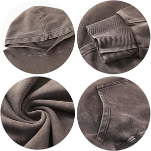 Sweat-shirts tendance pour hommes, style urbain, effet délavé, texture vintage, tissu doux, coupe confortable, coutures durables, design élégant 2026 - Product Image 3