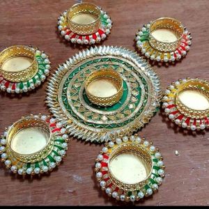 Tapis de rangement complexe multicolore pour décoration festive-Design indien traditionnel-Idéal pour les bougeoirs et la décoration - Product Image 5