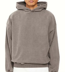 Sudaderas con capucha de gran tamaño para hombre de primera calidad, mezcla básica de algodón en relieve, estilo informal, técnicas lavadas con capucha larga - Product Image 2