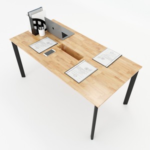 Concept HBOV009 Minimalist Oval Conference <b>Table</b> 160x80 for <b>Office</b> Hotel School or Home Use Durable Metal Wood/MDF Design - Product Image 1