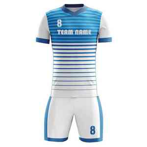 Mejor diseño personalizado Color y tamaño transpirable manga corta uniforme de fútbol hecho en fábrica uniforme de fútbol ligero para la venta - Product Image 3