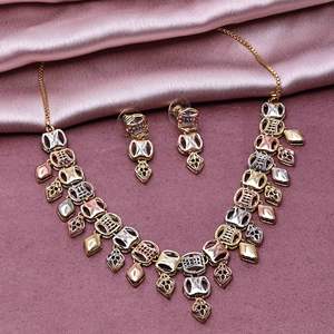 ชุดเครื่องประดับแฟชั่นสไตล์อินโด-เวสเทิร์น3โทนกล่องทองสายโซ่เครื่องประดับทองเหลืองสีทองสำหรับนิกายออร์โธดอกซ์ - Product Image 2