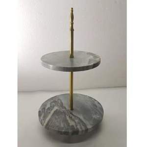 Outils d'affichage de présentoir de gâteau de luxe noir en marbre et métal durable pour gâteaux Desserts servir des cupcakes pour le mariage et la fête d'anniversaire - Product Image 2